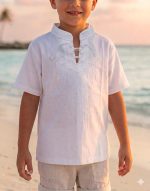 Camisa Niño Manga Corta Cordón Blanca - Image 2