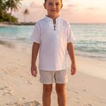 Camisa Niño Manga Corta Cordón Blanca