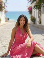 Vestido Puntas Fucsia - Image 3