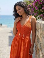 Vestido Cola de Pato Terracota - Image 2