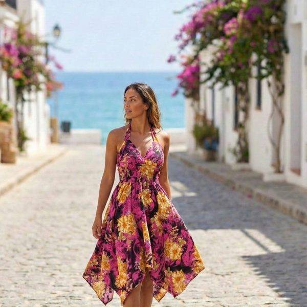 Vestido Puntas Estampado