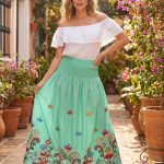 Falda Larga Chalis Verde Menta