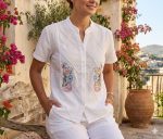 Blusa M Blanca Bordada Hindú Abierta R.1997 - Image 3