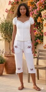 Capri M Blanco Hindú Bordado
