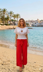 Pantalón Rojo Mariposa Chaliz