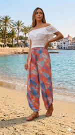 Pantalón Rayan Estampado Mariposa Chalis - Image 3
