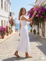 Vestido Largo Blanco Tiras Anchas Tabita R.2723 - Image 2