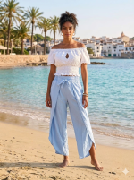 Pantalon Azul Cielo Mariposa Chaliz
