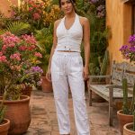 Pantalón Blanco Bordado Al Lateral Tabita