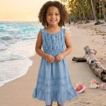 Vestido Niña Azul Jean Claro Tabita R.2844