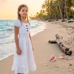 Vestido Niña Blanco Manga botón Tabita R.2997