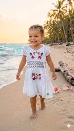 Vestido Niña Bordado con Bolso - Image 5