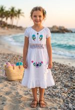 Vestido Niña Bordado con Bolso - Image 2