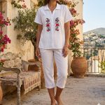Blusa L Blanca Bordada Hindú Abierta R.3563
