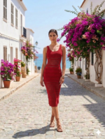 Vestido Largo Hilo Rojo