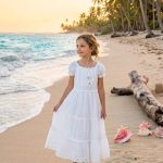Vestido Niña Blanco Manga Tabita