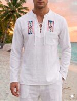Camisa Gabitex Manga Larga Hombre Bordada