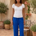 Capri Azul Rey Hindú Bordado