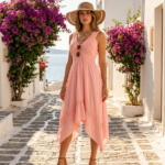 Vestido Largo Salmon Puntas Peruano Tabita