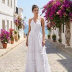 Vestido Largo Amarrar Blanco Graciela