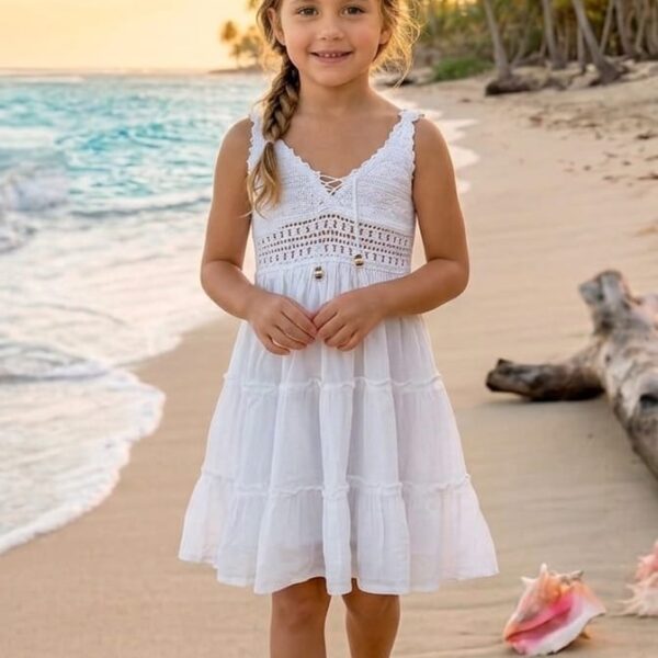 Vestido Niña Blanco Tiras