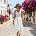 Vestido Blanco Puntas Amarrar Tabita R.5165