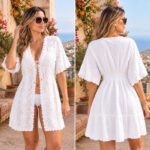 Blusón Blanco Malla Tela Abierto Tabita R.5588