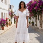 Vestido Blanco Largo Manga Tabita R.5836