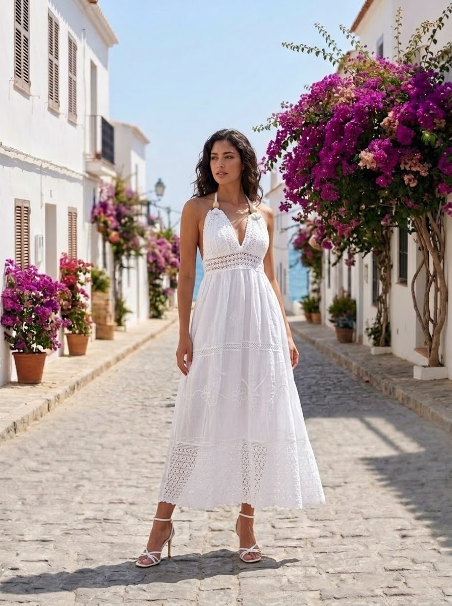 LARGO TABITA Vestido Blanco Largo Amarrar Tabita R.5843 - Image 1